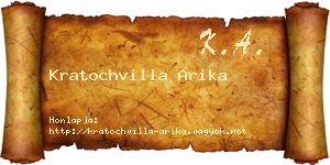 Kratochvilla Arika névjegykártya